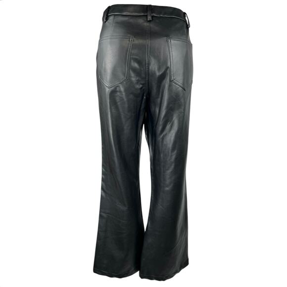Pacsun Women's Black Faux Leather Flared Bootcut Mid Rise Trousers Pants Size M - Picture 3 of 5